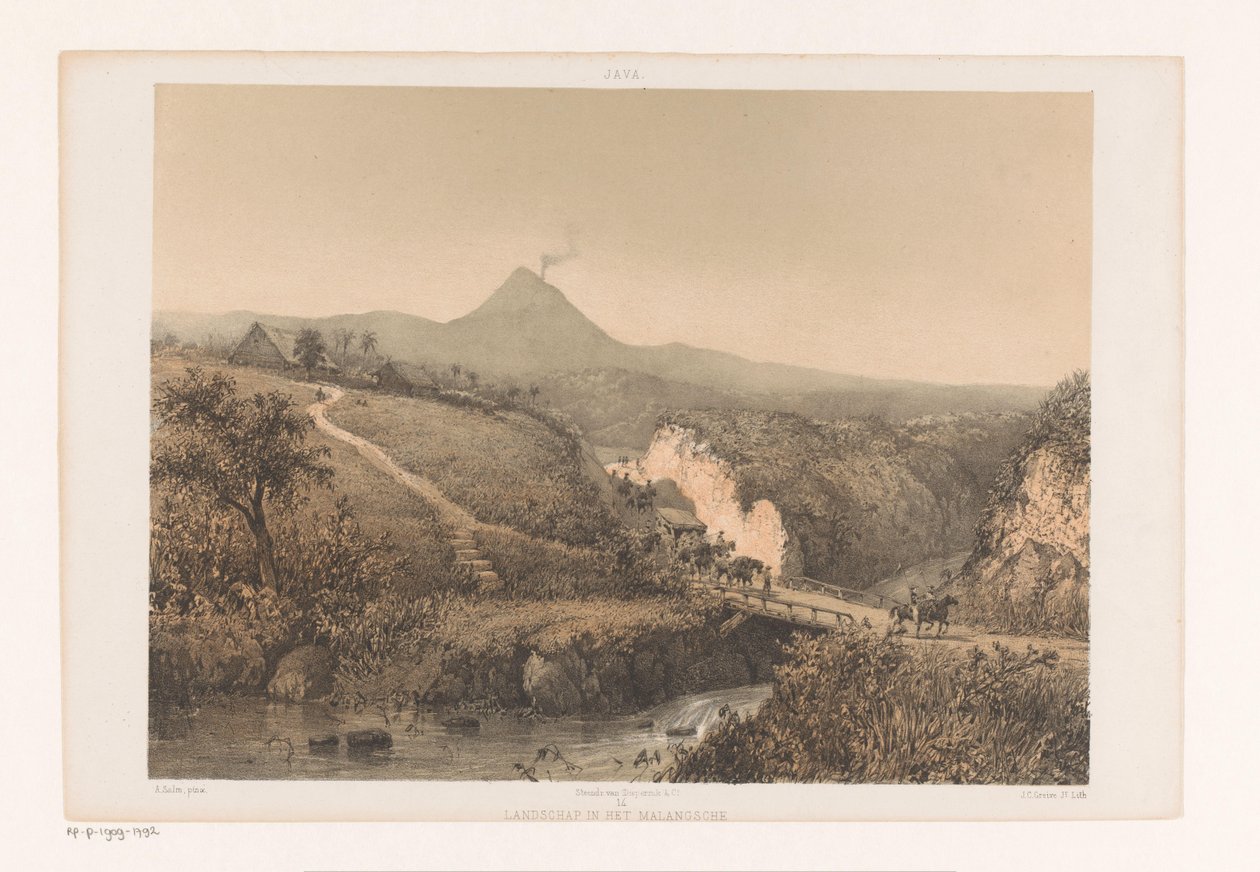 Paesaggio vicino a Malang da Johan Conrad Greive