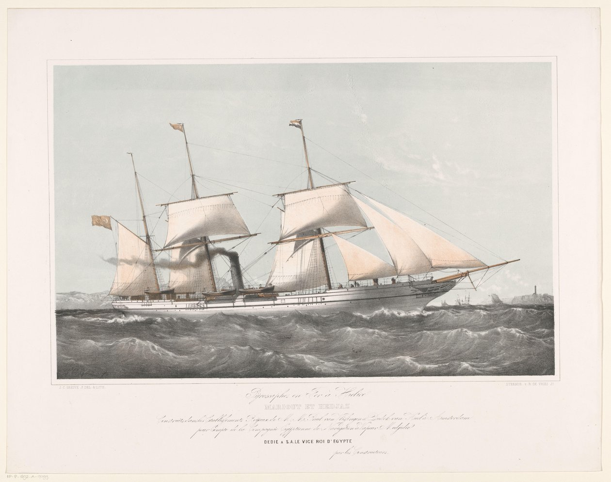 Nave a vapore Mariout e Hedjaz che naviga in mare da Johan Conrad Greive