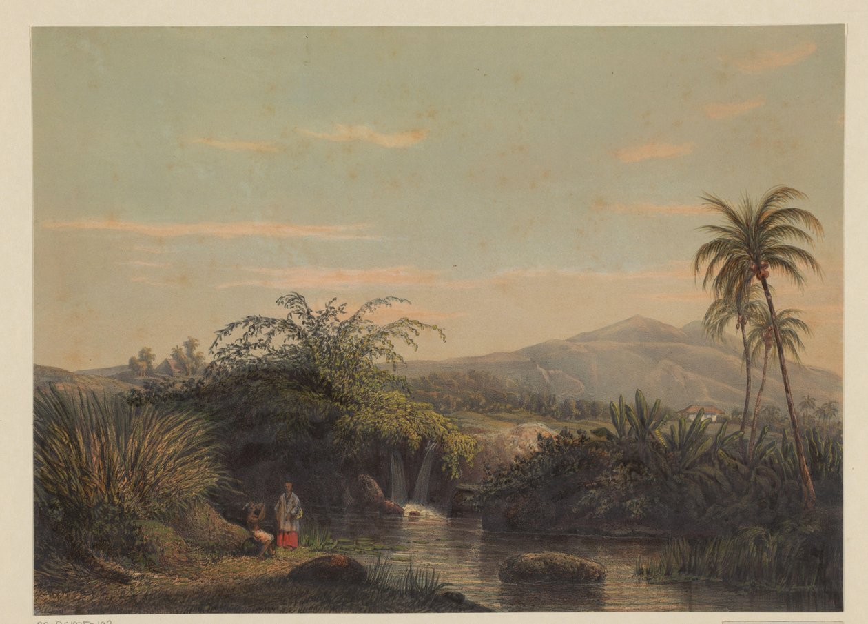 Due figure presso un abbeveratoio a Giava da Johan Conrad Greive