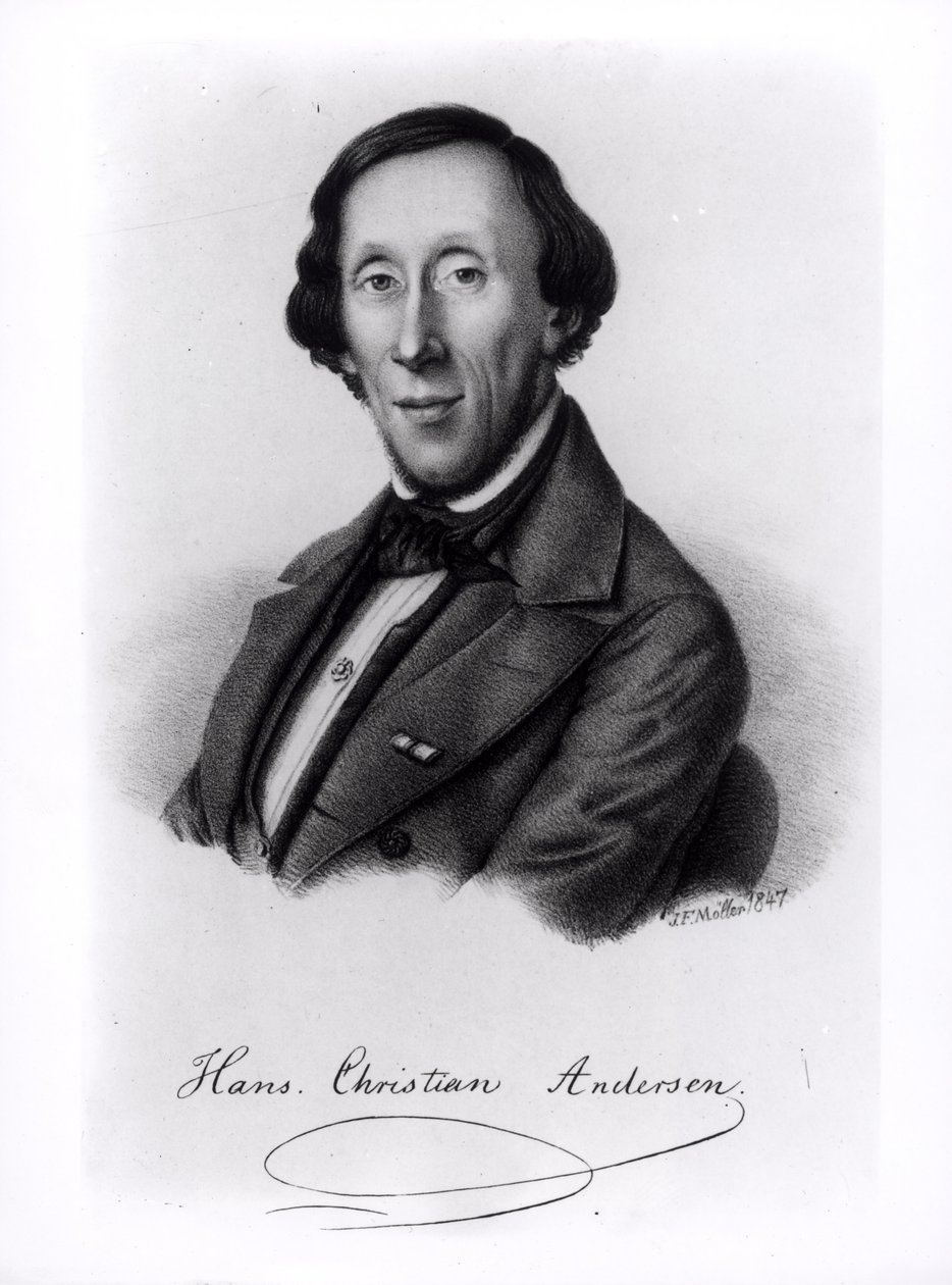 Ritratto di Hans Christian Andersen (1805-1875) da Johan Frederick Moller