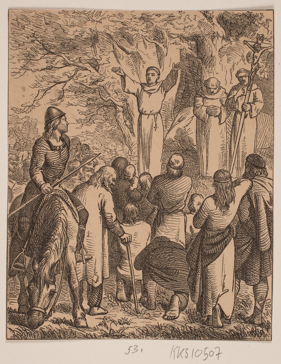 Ansgar predica il cristianesimo da Johan Frederik Rosenstand
