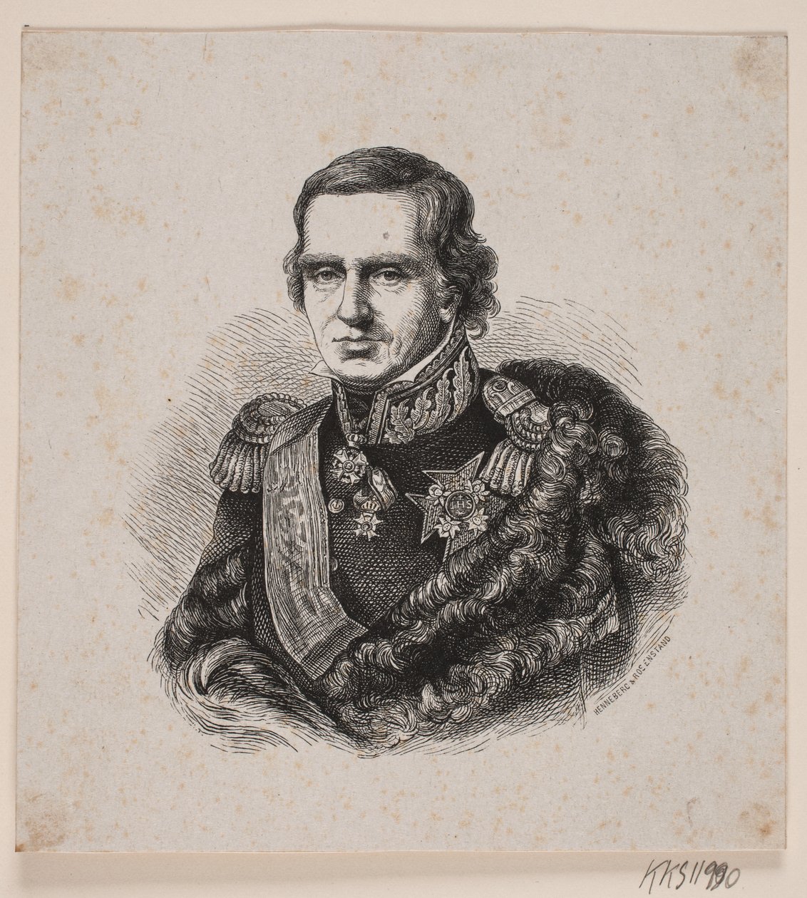 Militare sconosciuto con stella della grande croce svedese da Johan Frederik Rosenstand