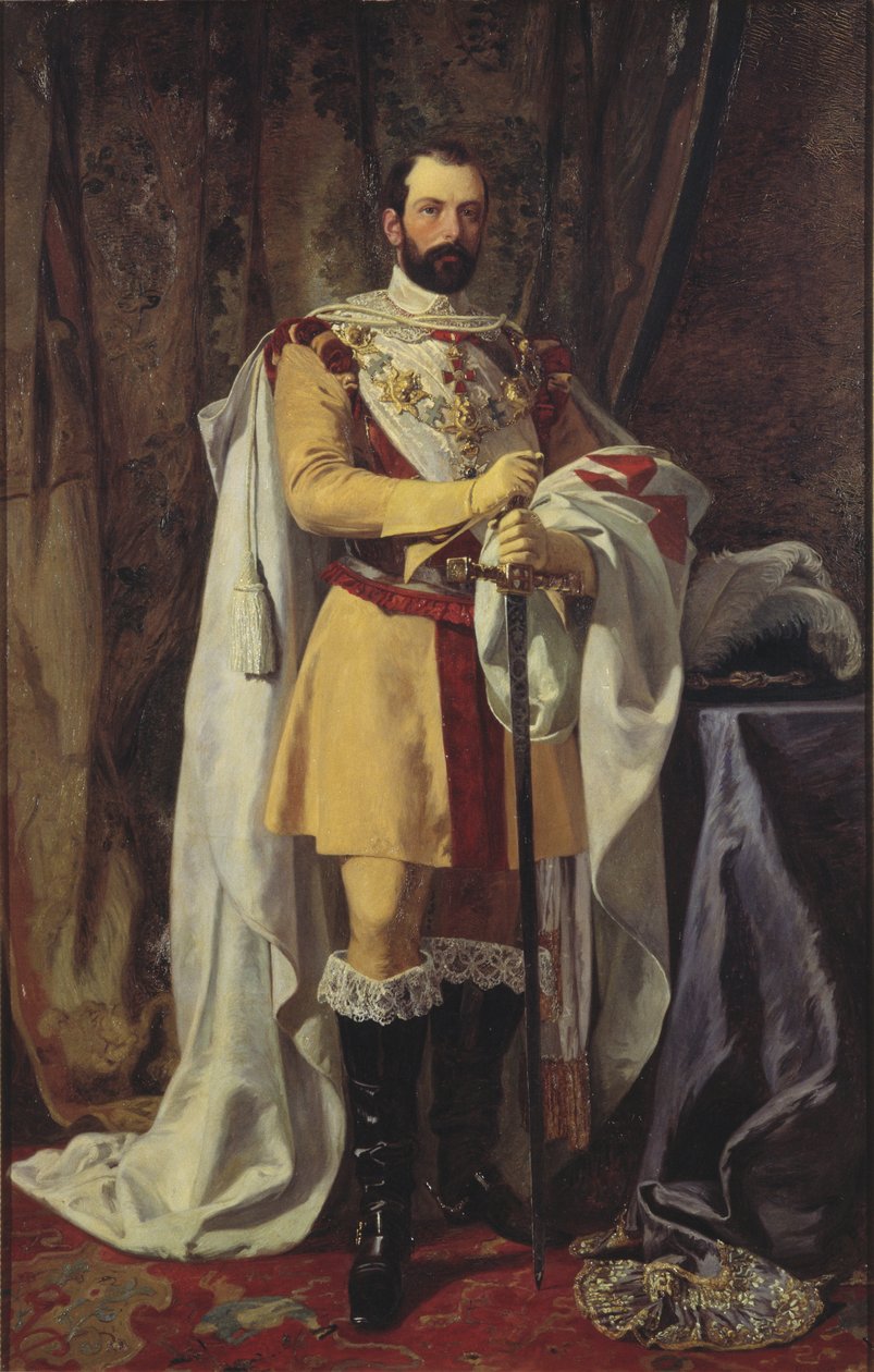 Ritratto del re Carlo XV di Svezia (1826-1872) da Johan Fredrik Hockert