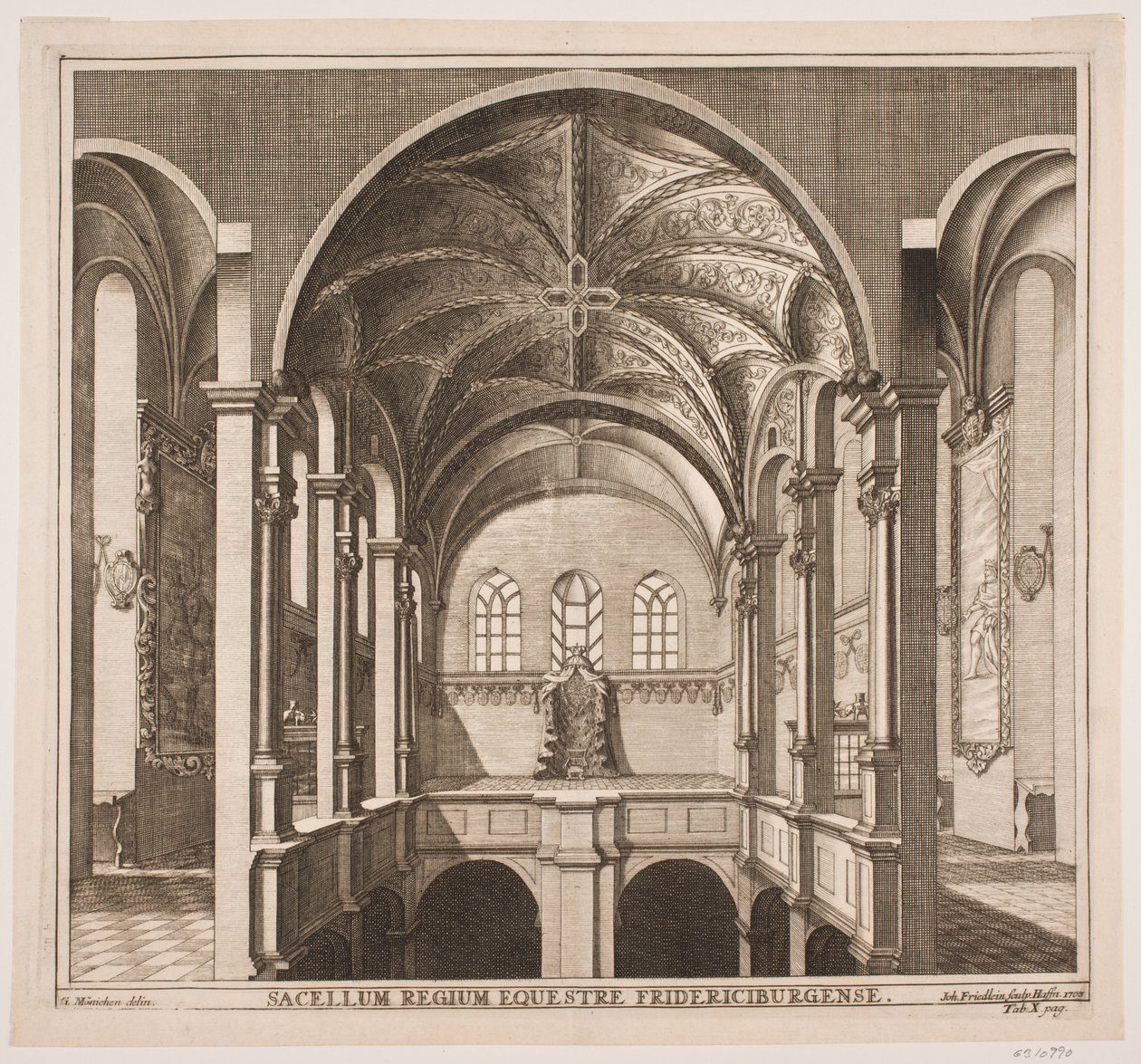 Danese: Il giro superiore della chiesa del castello di Frederiksborg da Johan Friedlein