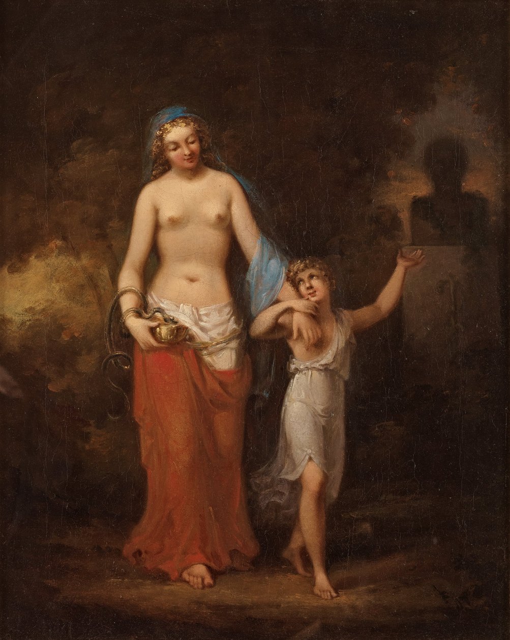 Cesareo che indica alla madre un busto del padre da Johan Gustaf Sandberg