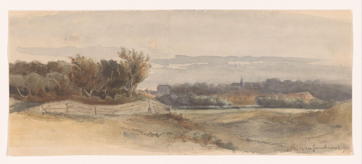 Paesaggio panoramico da Johan Hendrik Weissenbruch (signed by artist)