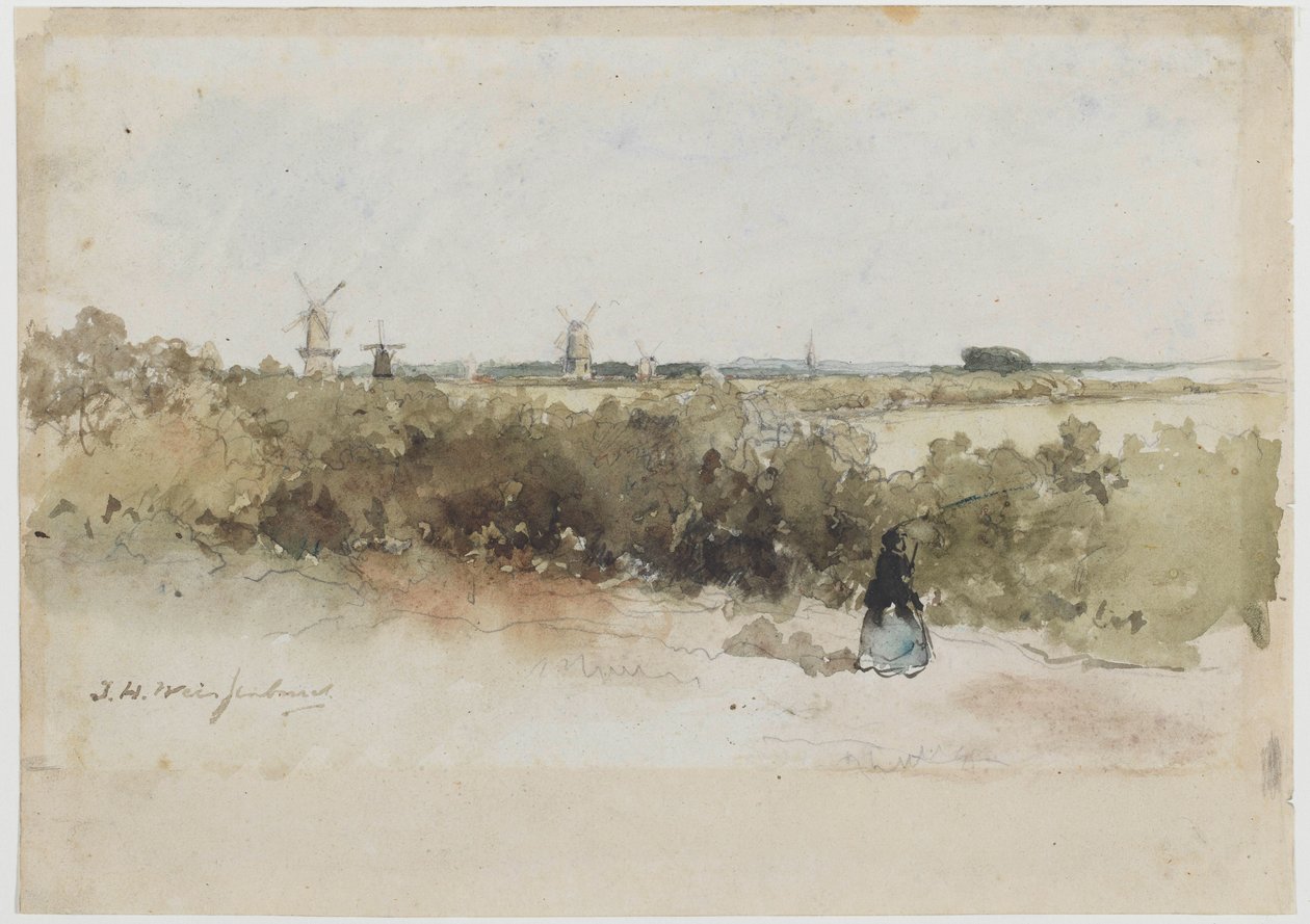 Paesaggio con mulini a vento da Johan Hendrik Weissenbruch