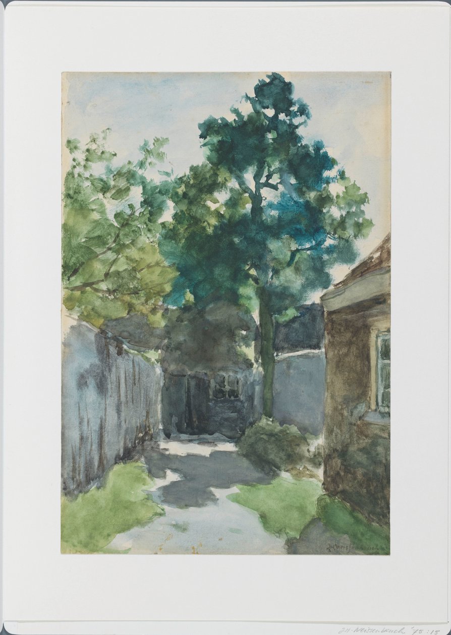Cortile soleggiato da Johan Hendrik Weissenbruch