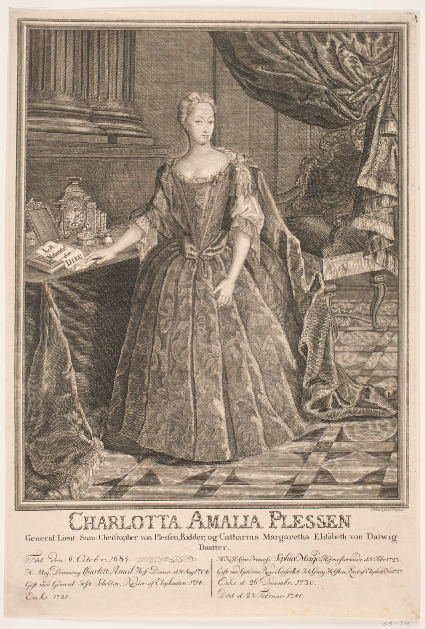 Charlotte Amalie Plessen da Johan Herman Thiele