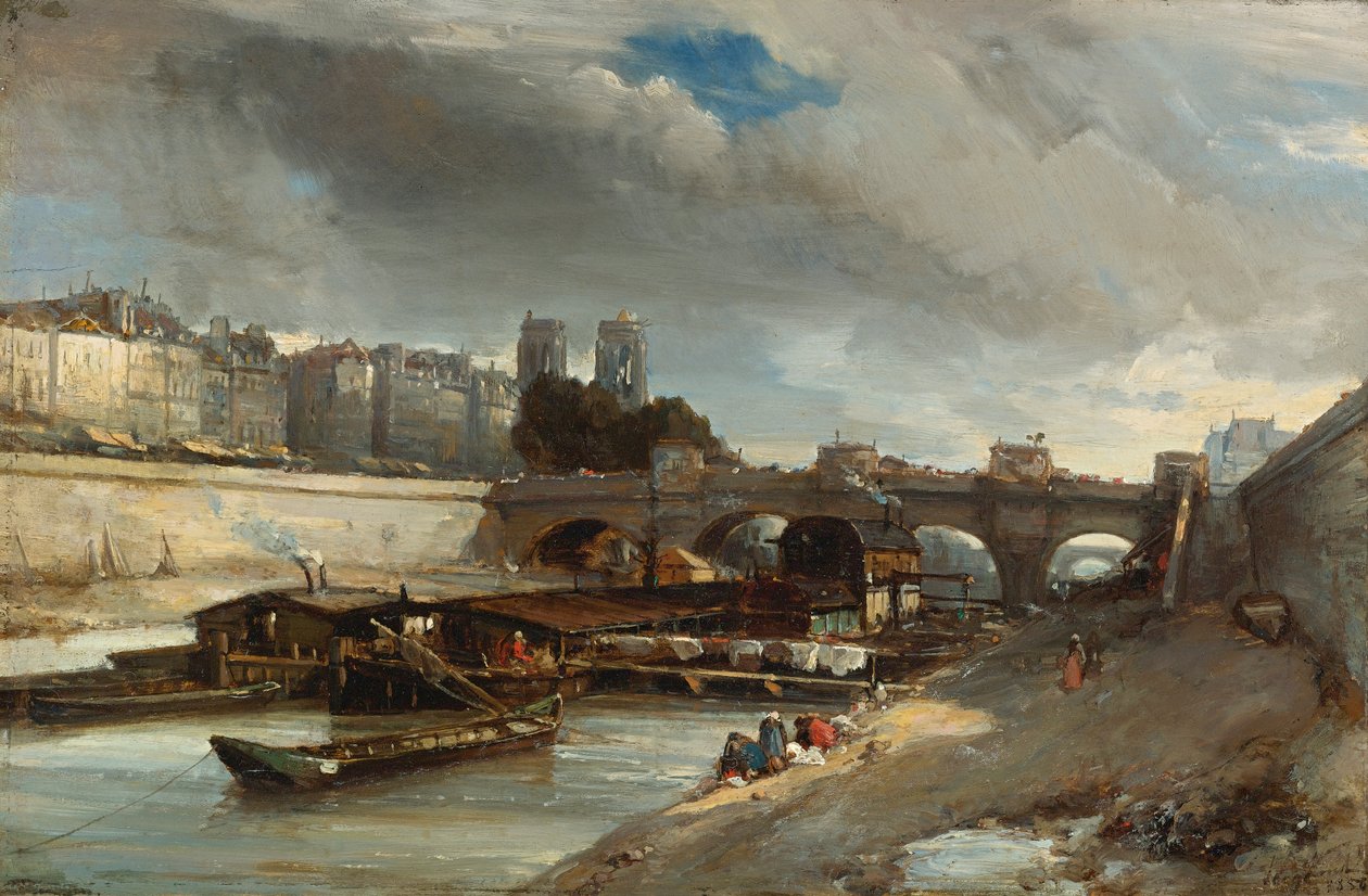 Lavanderia vicino al Pont Neuf, Parigi da Johan Jongkind