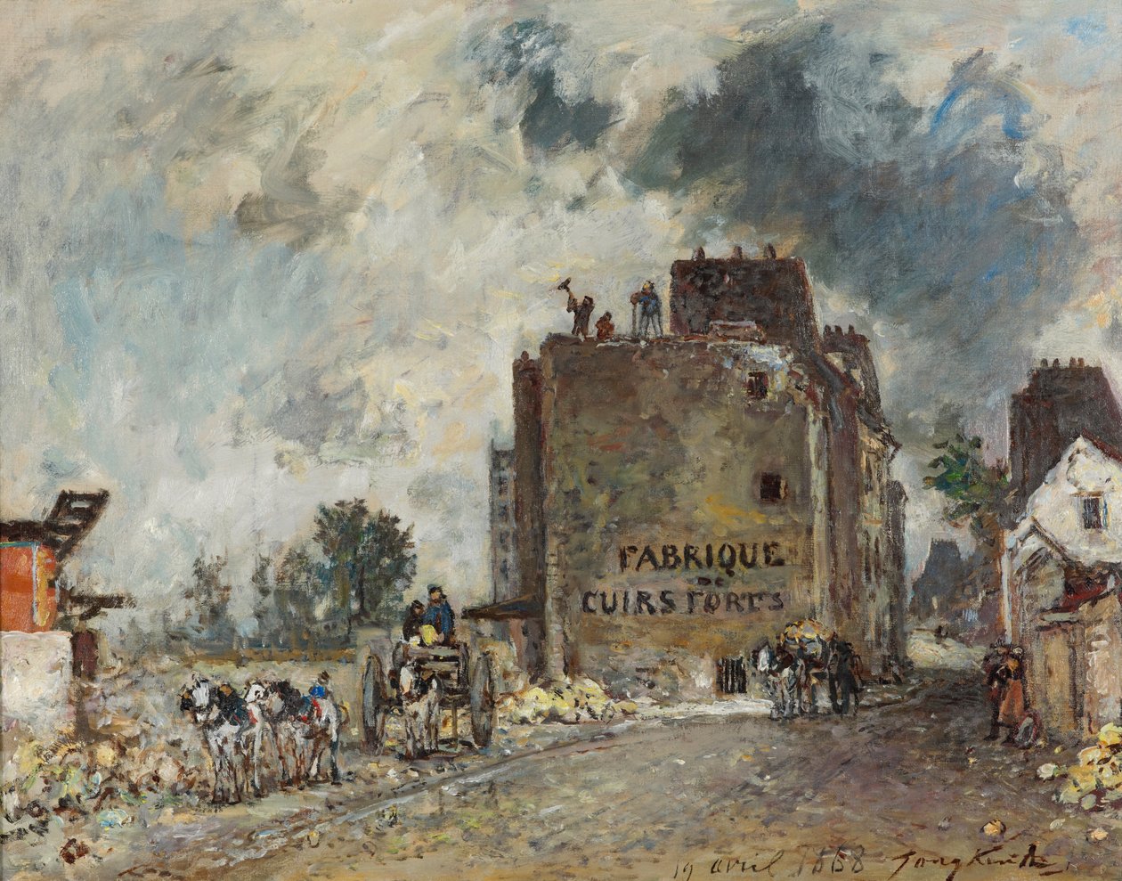 Lavori di demolizione in Rue des Franc-Bourgeois St. Marcel da Johan Jongkind