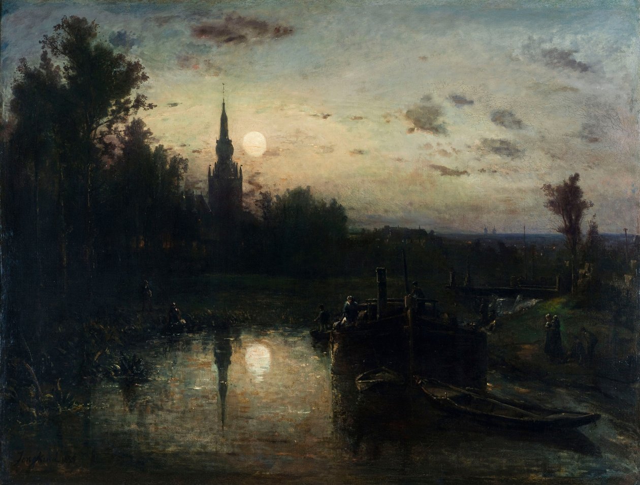Johan Jongkind - Clair de lune à Overschie da Johan Jongkind