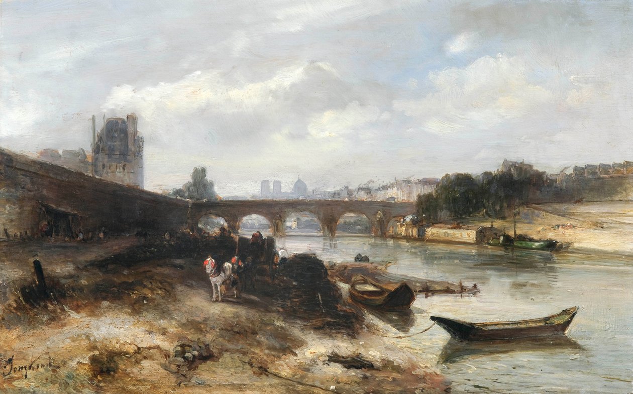 Vista sulla Senna in direzione del Pont Royal e del Pavillon de Flore da Johan Jongkind