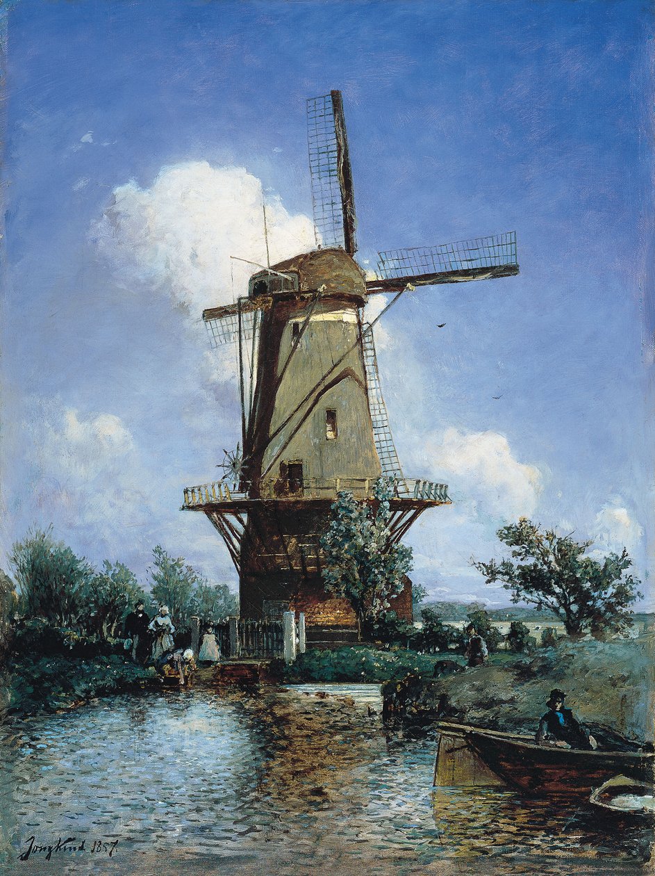 Mulino a vento vicino a Delft da Johan Jongkind
