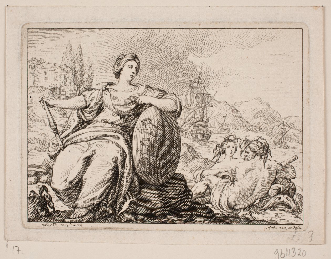 Vignetta per P. H. Mallet: Histoire de Danemarc I, 1758 da Johan Martin Preisler