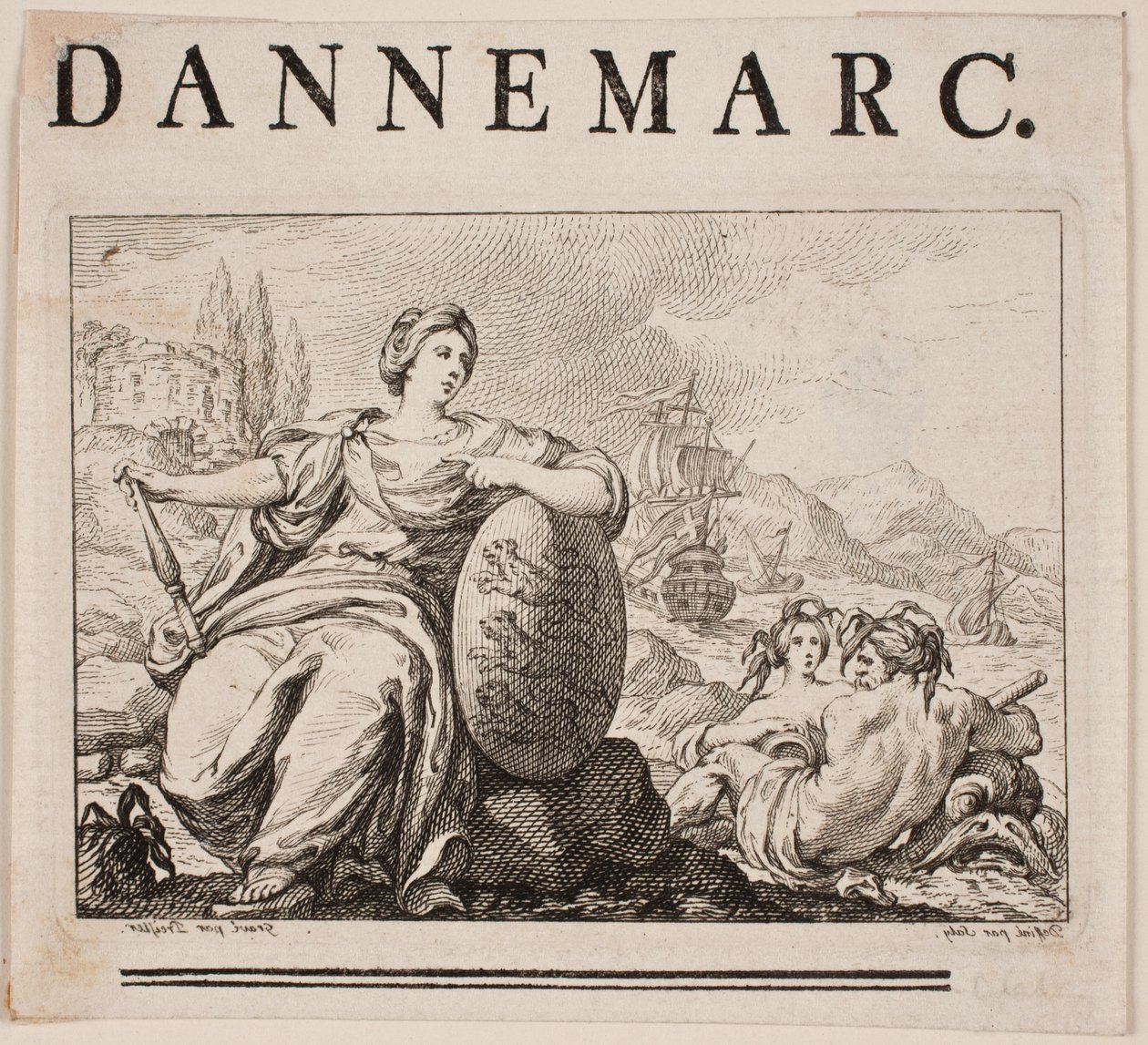 Vignetta per P. H. Mallet: Histoire de Danemarc I, 1758 da Johan Martin Preisler