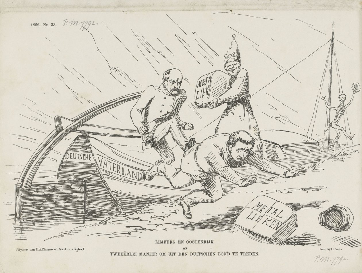 Caricatura su Bismarck e la Confederazione Tedesca, 1866 da Johan Michaël Schmidt Crans