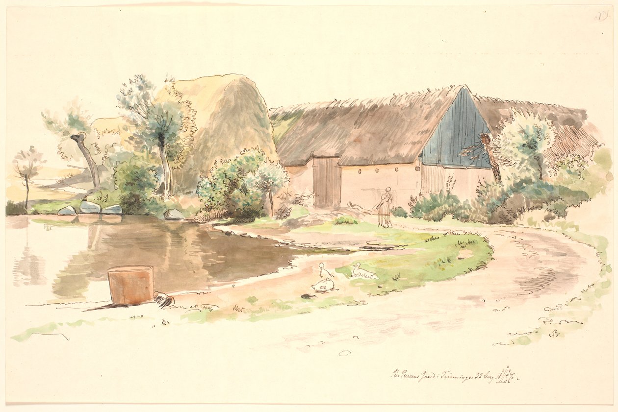 Fattoria e stagno del villaggio da Johan Thomas Lundbye