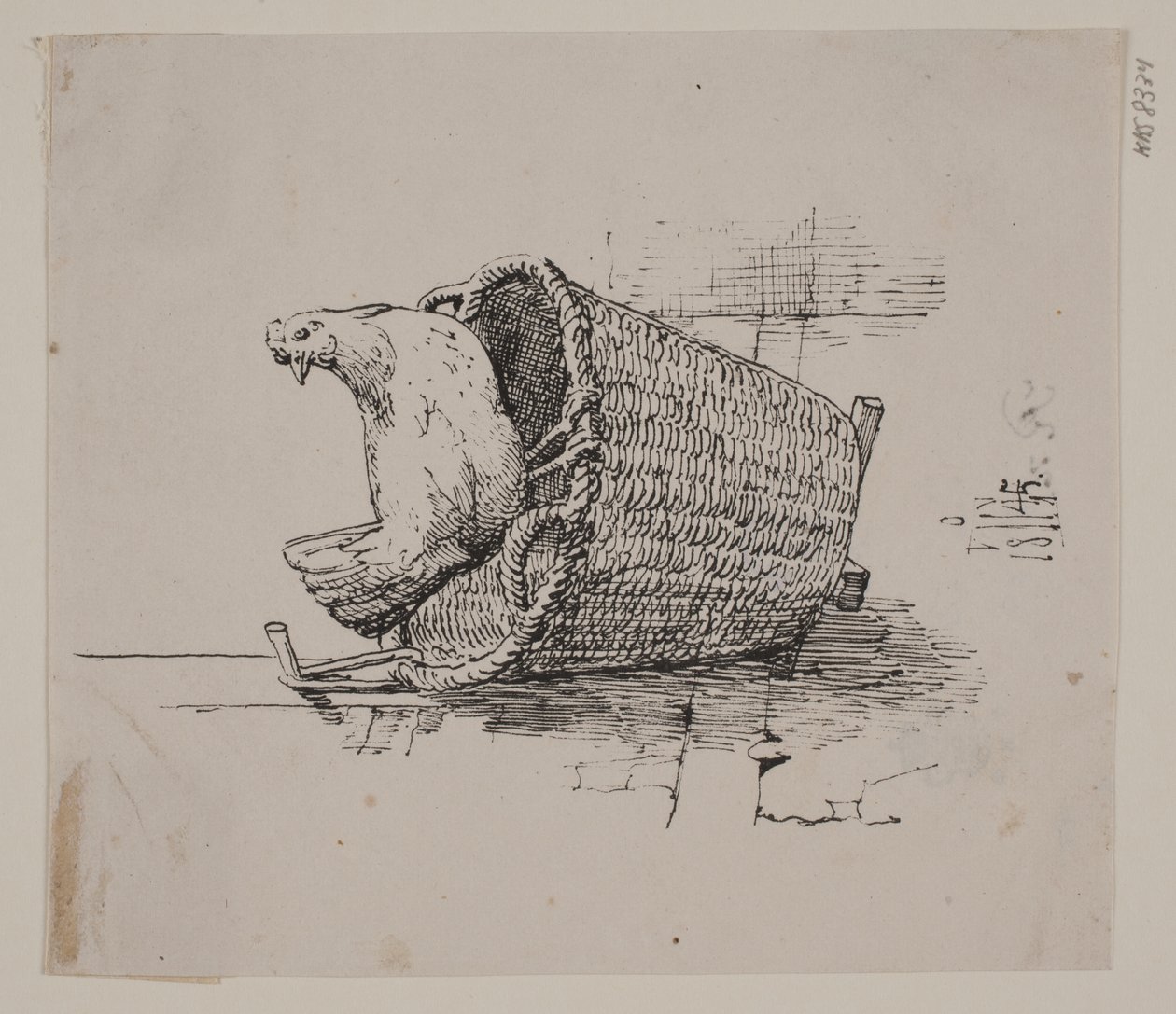 Una gallina su un cesto da Johan Thomas Lundbye