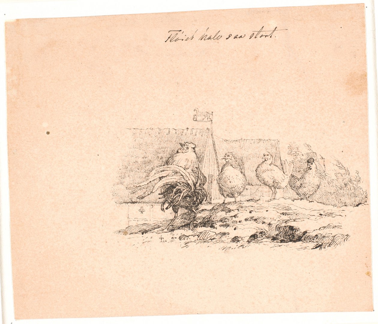 Il gallo. Illustrazione per "Fabler for Børn" di Kaalund. Vedi commento dal catalogo delle stampe. da Johan Thomas Lundbye