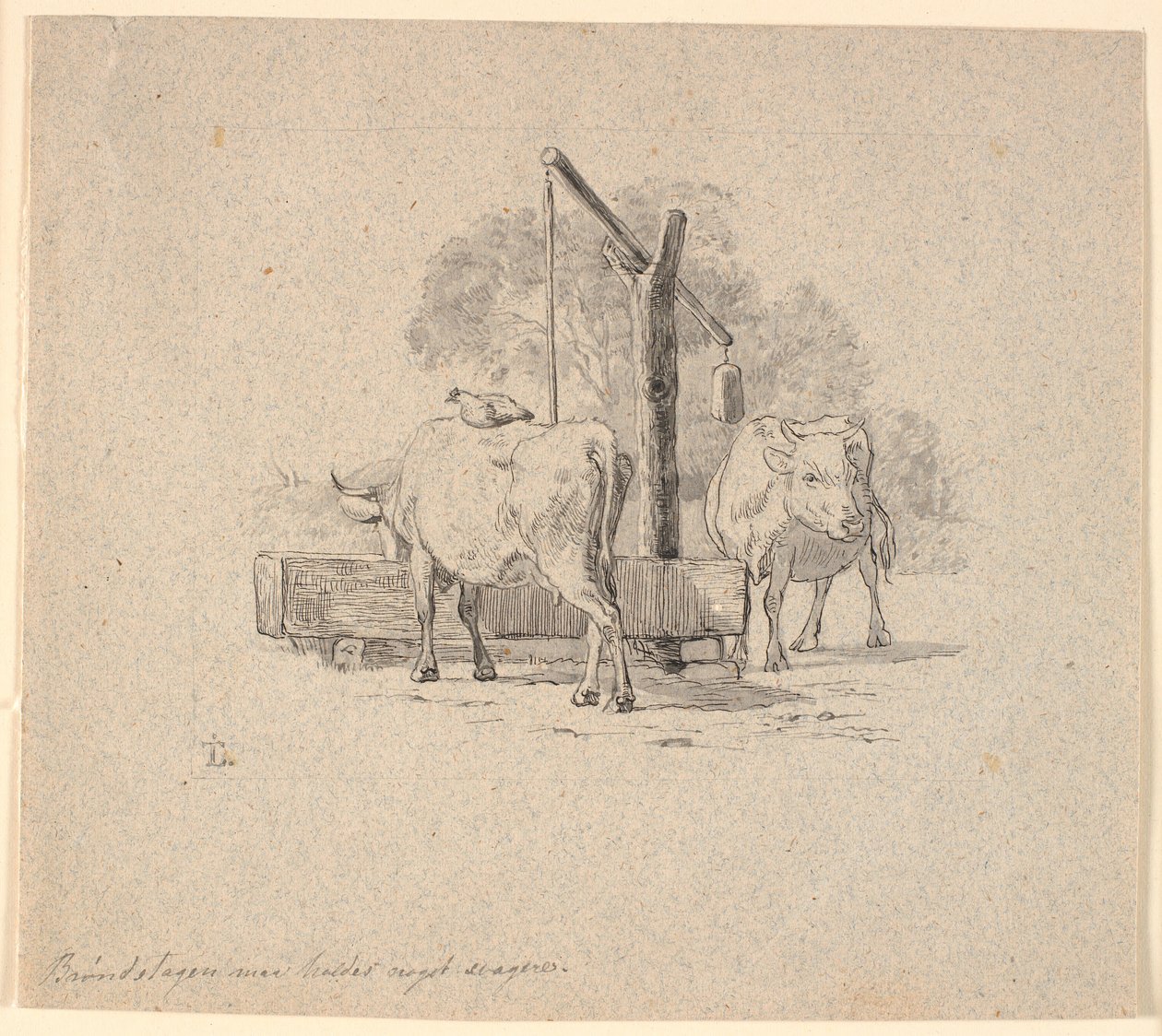 La gallina e la mucca. Illustrazione per "Favole per bambini" di Kaalund. Vedi commento dal catalogo dell