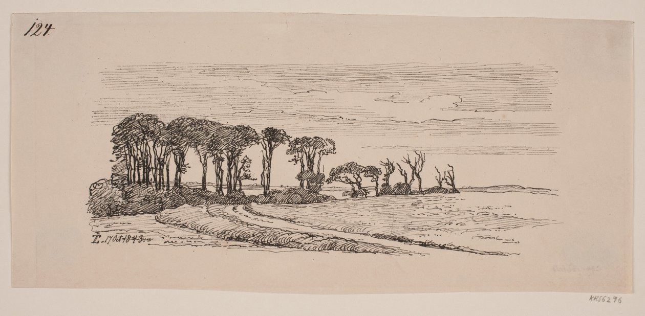 Paesaggio con una fila di alberi da Johan Thomas Lundbye