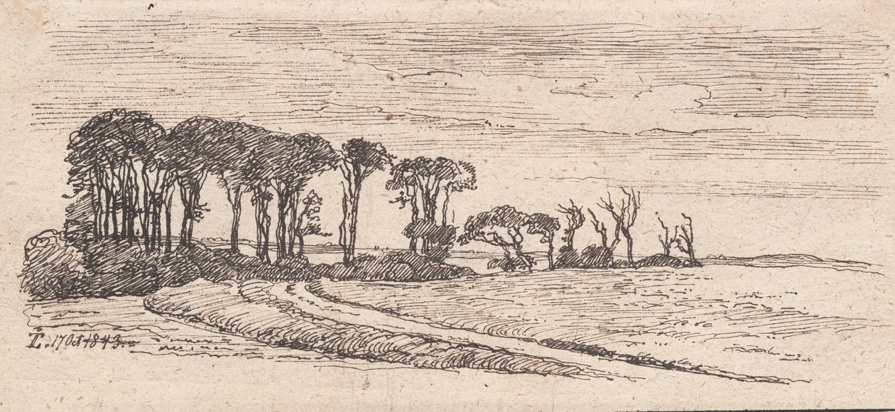 Paesaggio con una fila di alberi da Johan Thomas Lundbye