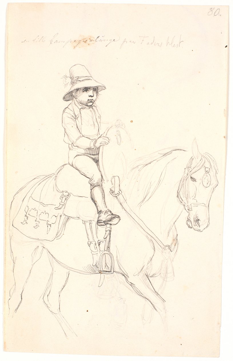 Bambino piccolo a cavallo da Johan Thomas Lundbye