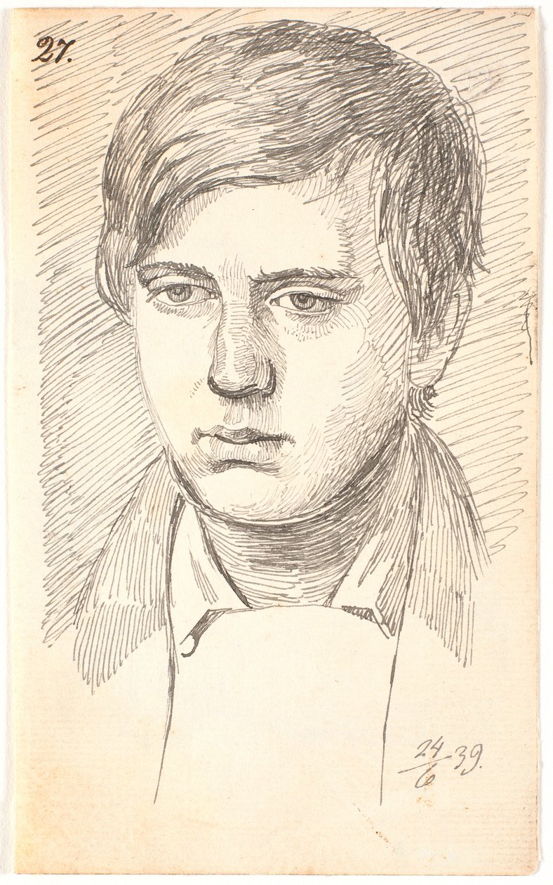 Ritratto di un giovane uomo, di fronte da Johan Thomas Lundbye