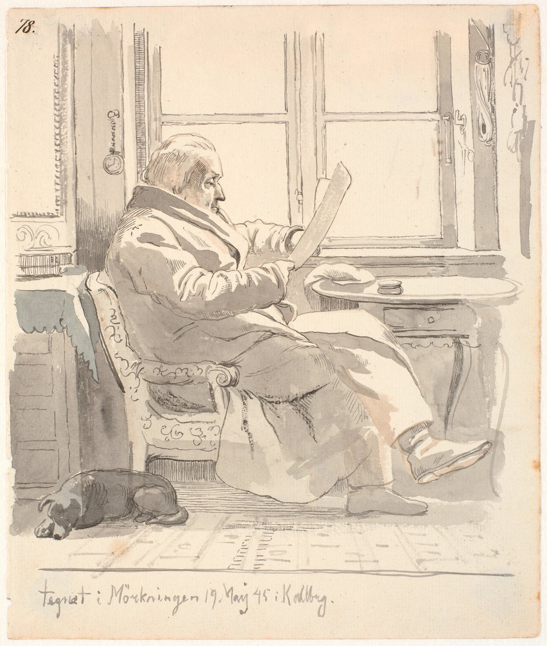 Ritratto del nonno di J. Th. Lundbye, consigliere di giustizia e amministratore doganale E. Bonnevie da Johan Thomas Lundbye