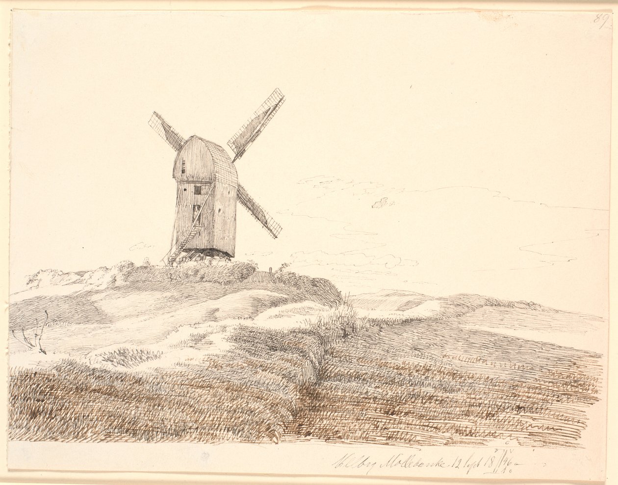 Mulino a stub presso Kalundborg da Johan Thomas Lundbye