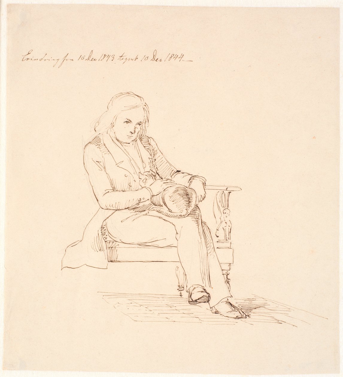 Thorvaldsen seduto su un divano da Johan Thomas Lundbye