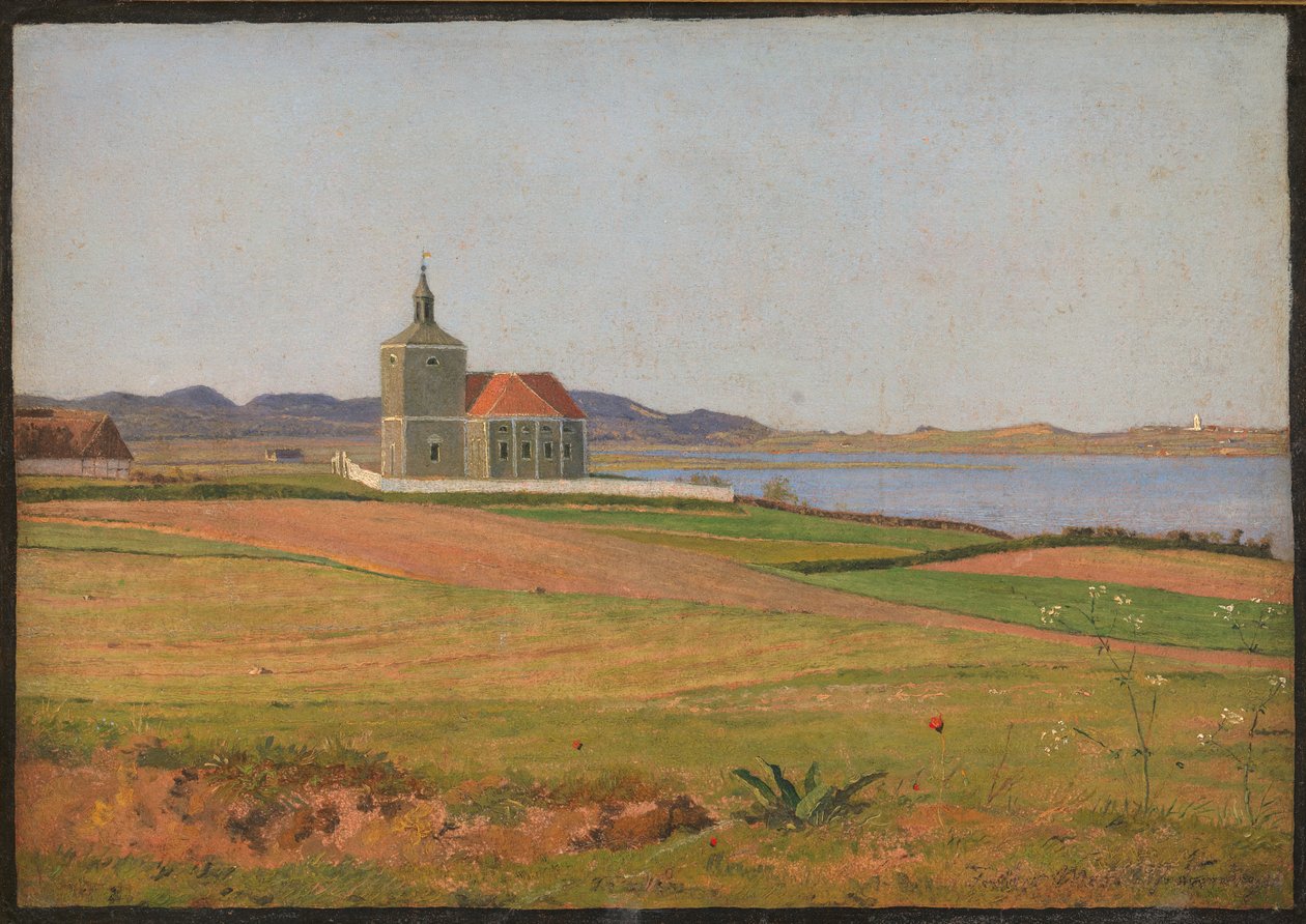 Chiesa di Vinderød vicino a Frederiksværk da Johan Thomas Lundbye