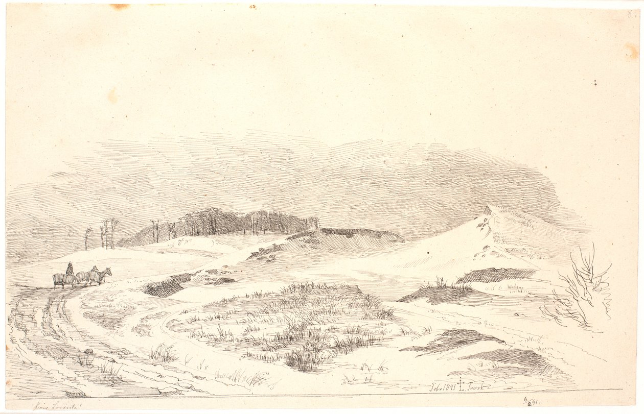 Paesaggio invernale tipico della Zelanda settentrionale da Johan Thomas Lundbye