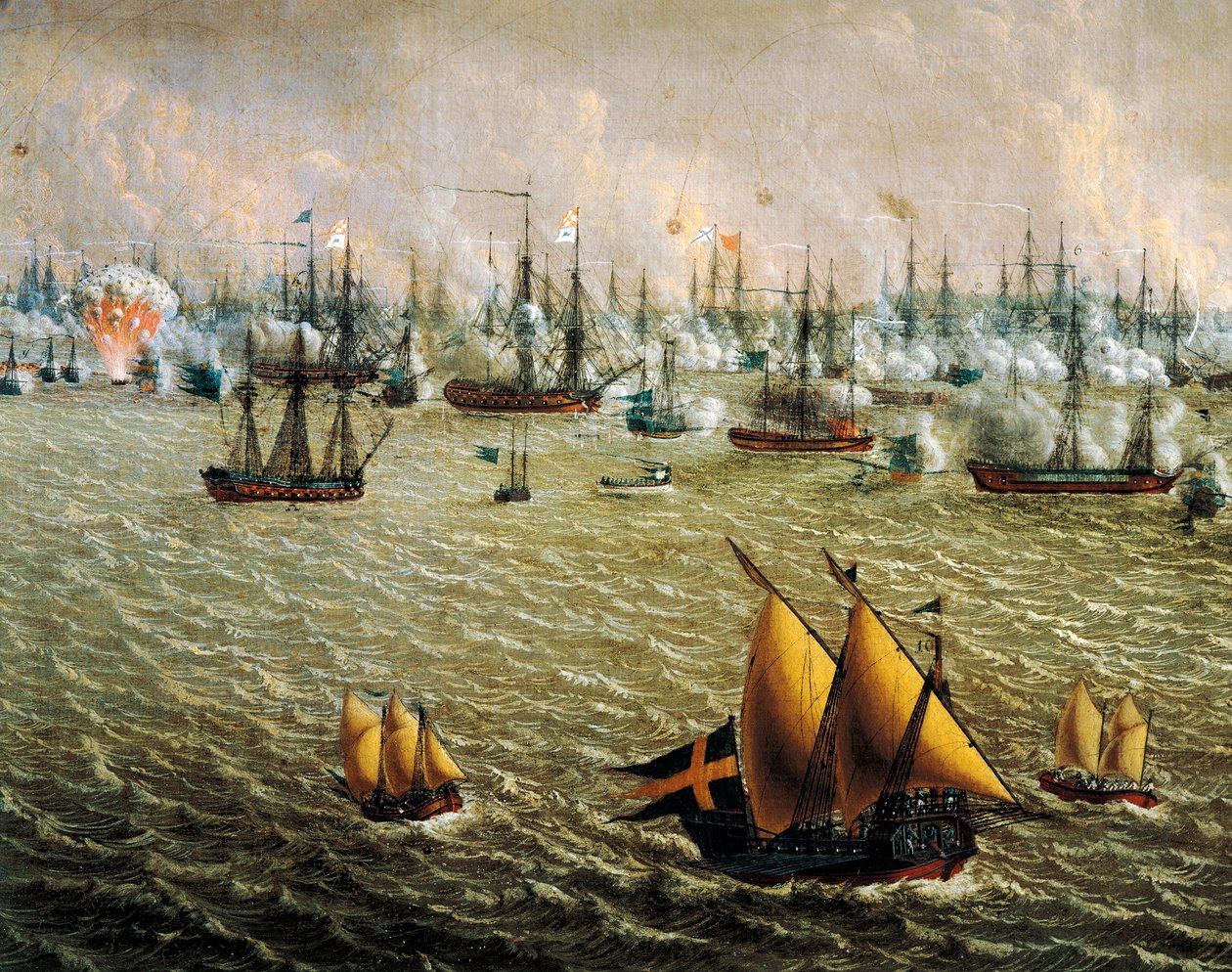 Battaglia di Skargard tra flotte svedesi e russe per il dominio della Svezia sulla Finlandia, 10 luglio 1790 da Johan Tietrich Schoultz