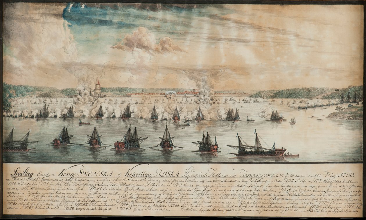 La battaglia di Fredrikshamn del maggio 1790, 1791 da Johan Tietrich Schoultz