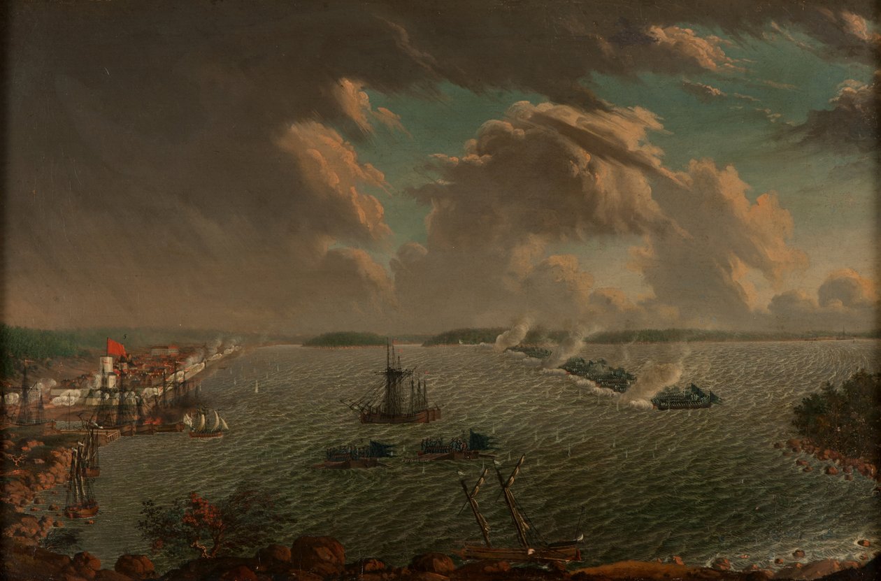 La Battaglia di Fredrikshamn del maggio 1790, 1791 da Johan Tietrich Schoultz