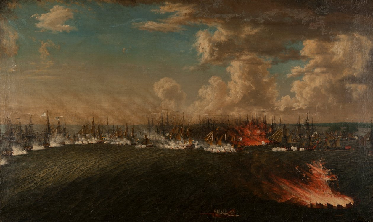 La battaglia della baia di Vyborg il 3 luglio 1790, 1791 da Johan Tietrich Schoultz