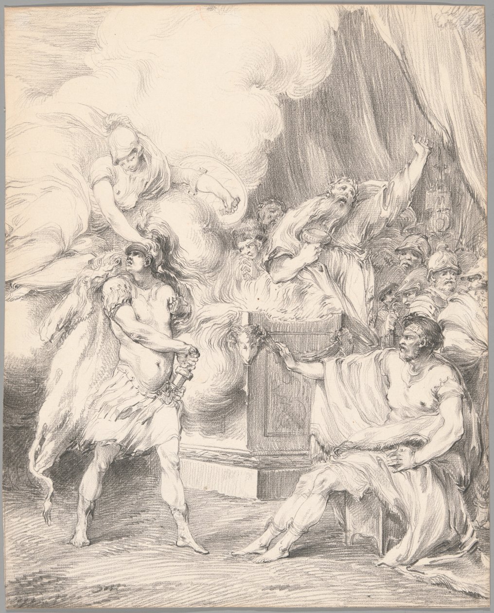 Achille trattenuto da Atena nella tenda di Agamennone, da Iliade, Libro I da Johan Tobias Sergel