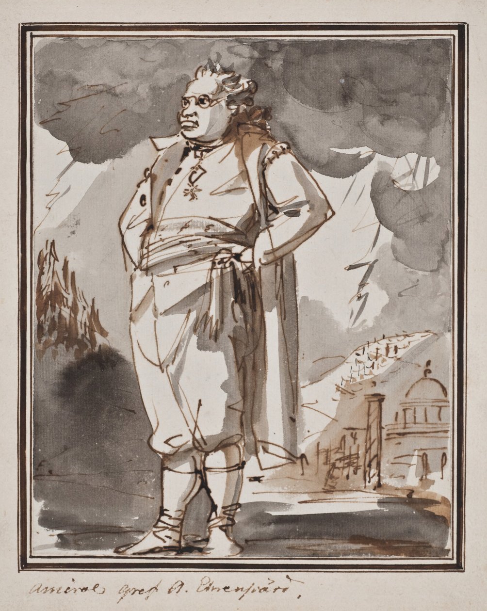 Carl August Ehrensvärd a figura intera da Johan Tobias Sergel