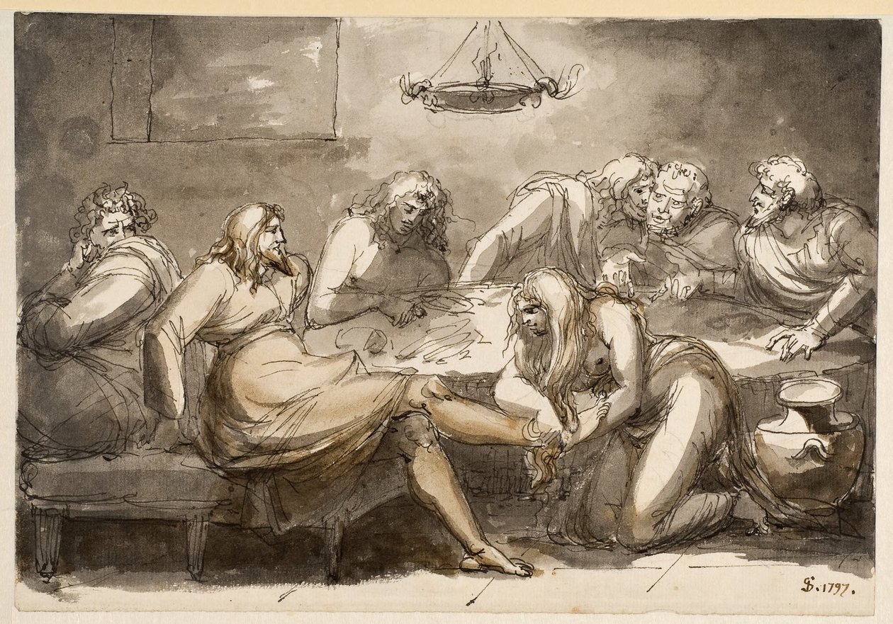 La pesatura dei piedi di Cristo da Johan Tobias Sergel