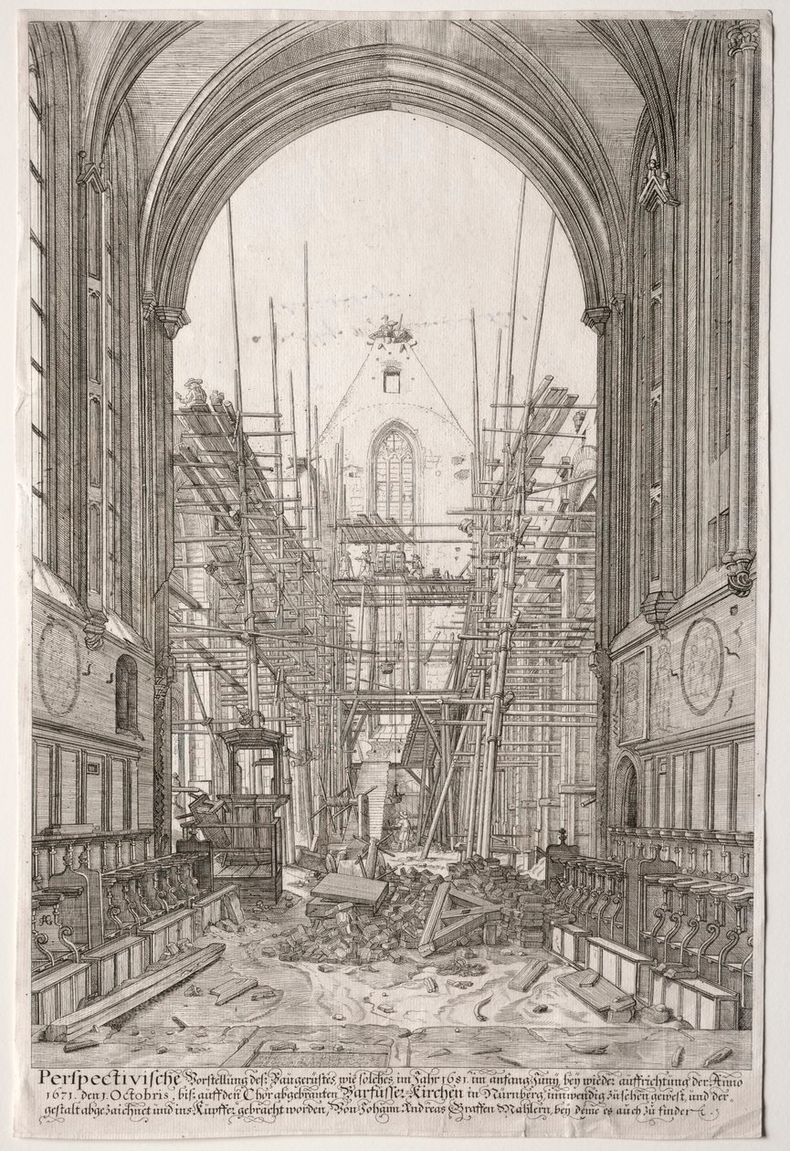 Vista nella Chiesa dei Francescani, Barfüsser-Kirke da Johan Ulrich Krauss