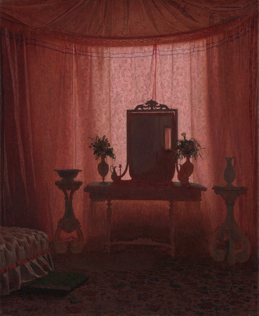 Una camera da letto nel Palazzo Bernstorff vicino a Copenaghen, ca. 1845 da Johan Vilhelm Gertner