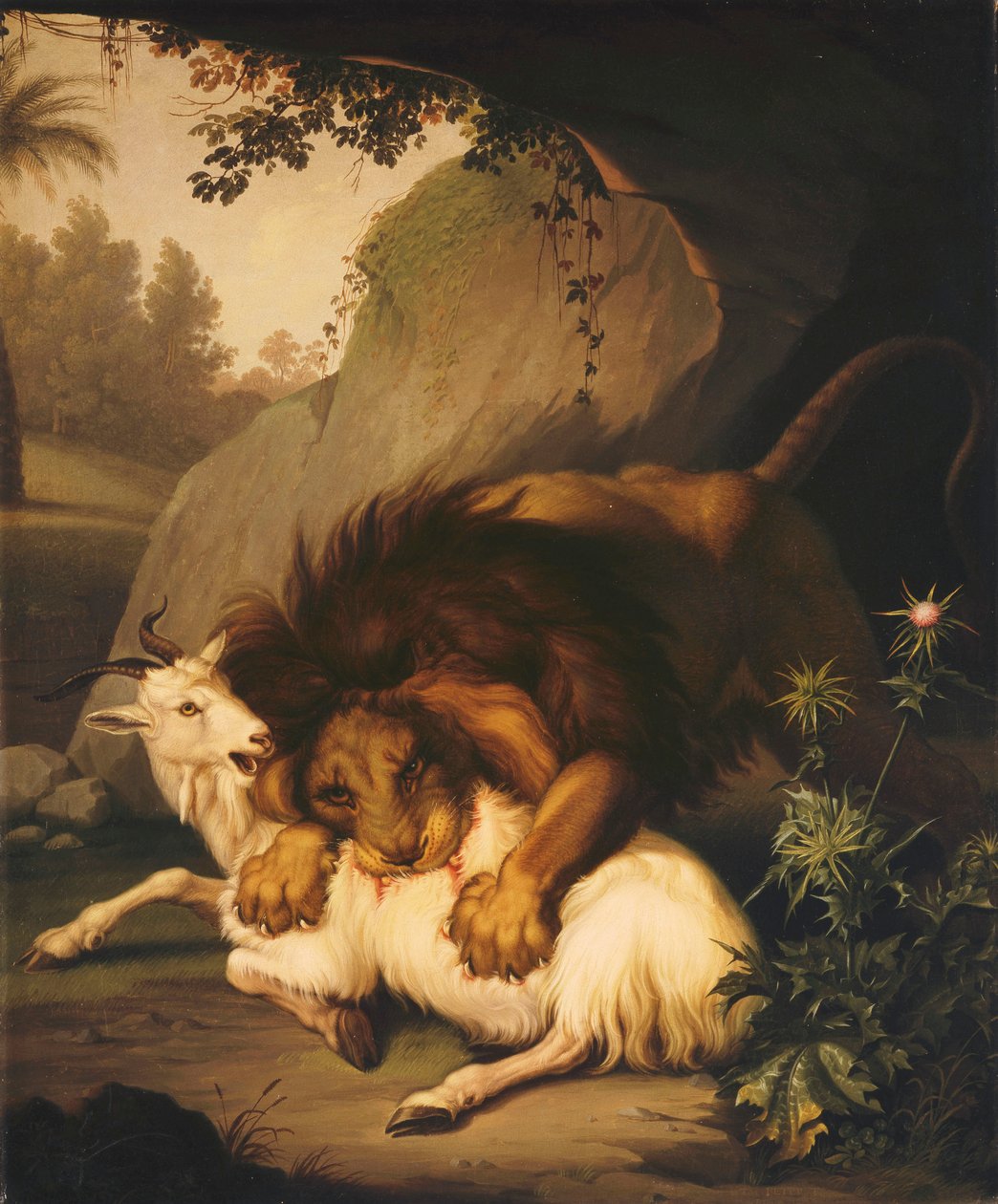 Un Leone che Attacca una Capra, 1785 da Johan Wenzel Peter