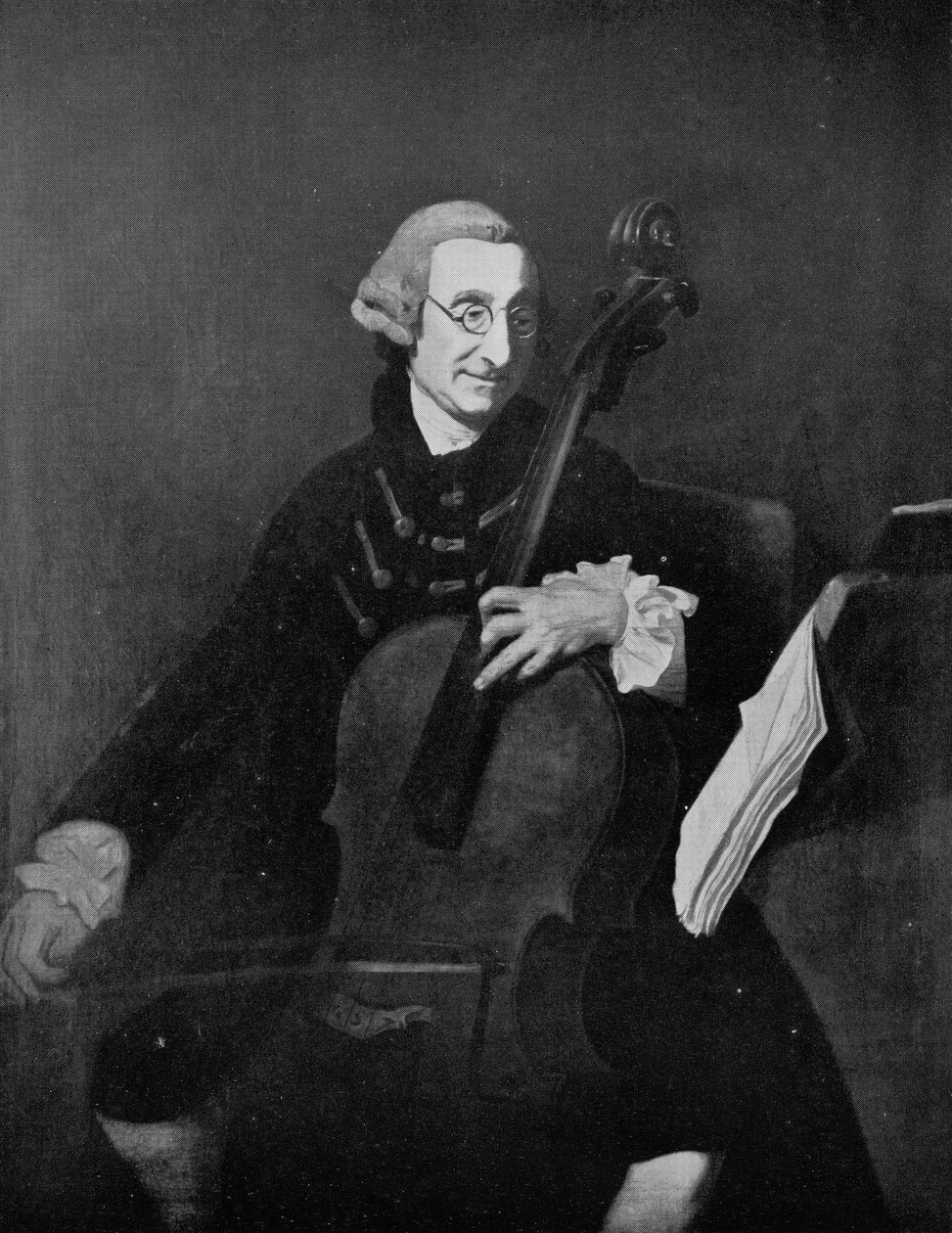 Giacomo Cervetto, violoncellista italiano, 1680-1783 da Johan Zoffany
