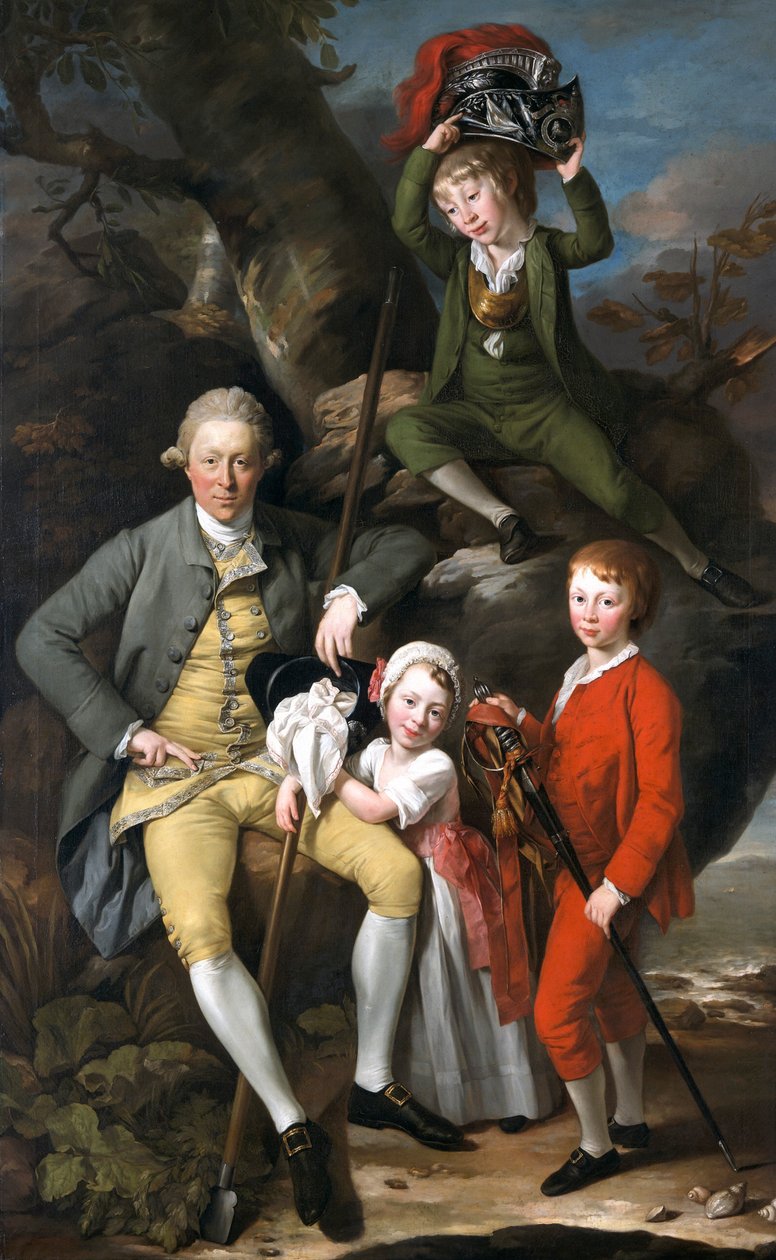 Henry Knight di Tythegston, 1738-1772 con i suoi figli, 1770 da Johan Zoffany