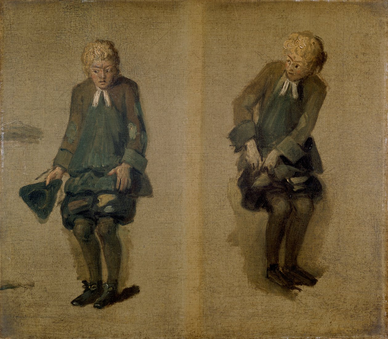 Due schizzi di David Garrick come Abel Drugger in 