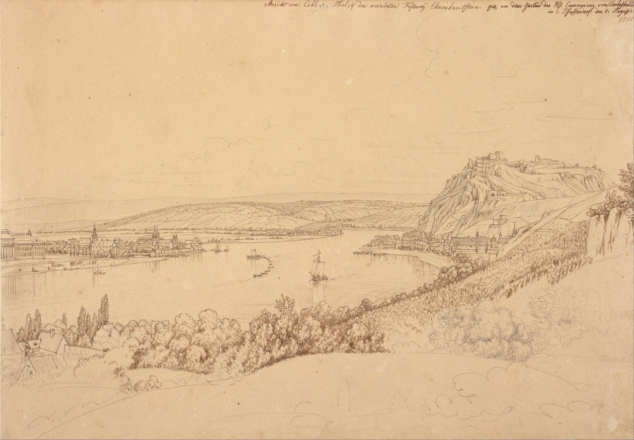 Veduta della fortezza di Ehrenbreitstein da Johann Adam Klein
