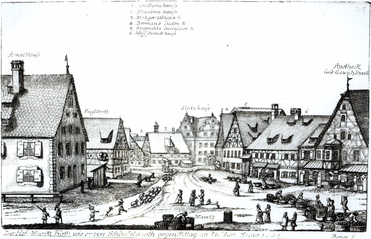 Città di mercato tedesca, 1704 da Johann Alexander Boener