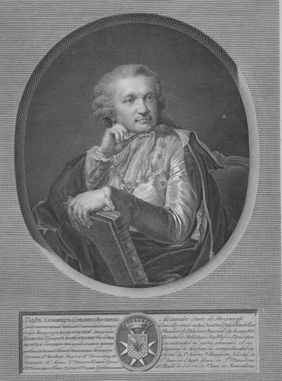 Conte Stroganov, inciso da Ignaz Sebastian Klauber, 1802 da Johann Baptist Edler von Lampi
